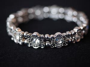 Custom Platinum Bracelet with Gemstones